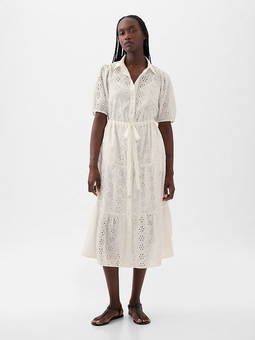 Eyelet Tiered Midi Dress sold by GAP