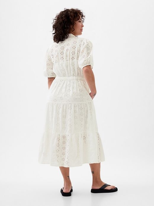Eyelet Tiered Midi Dress sold by GAP product image thumbnail 5