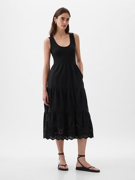 Eyelet Midi Tank Dress sold by GAP product image thumbnail 3