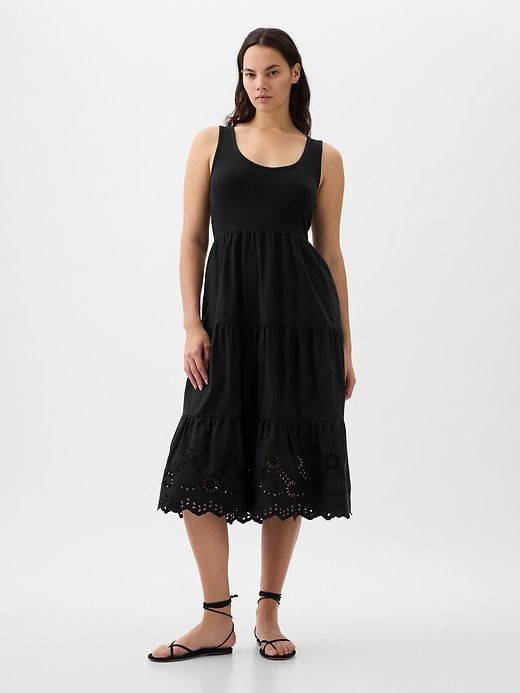 Eyelet Midi Tank Dress sold by GAP product image thumbnail 4