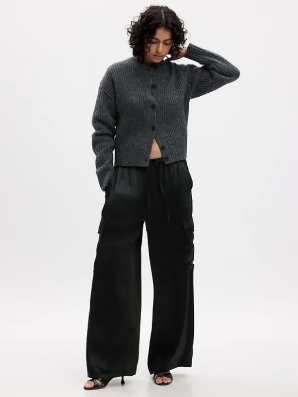 Satin Wide-Leg Cargo Pants sold by GAP
