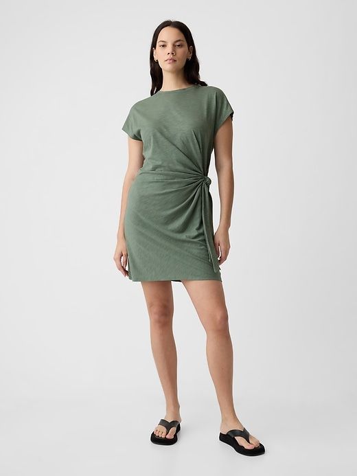 Tie-Knot Mini T-Shirt Dress sold by GAP product image thumbnail 4