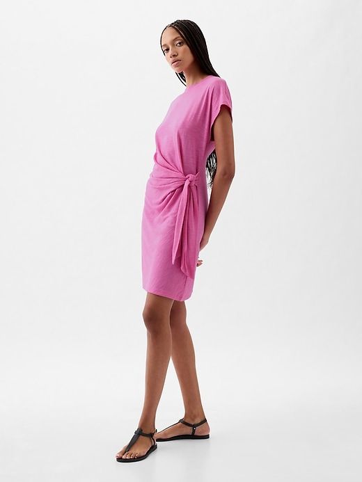 Tie-Knot Mini T-Shirt Dress sold by GAP product image thumbnail 3