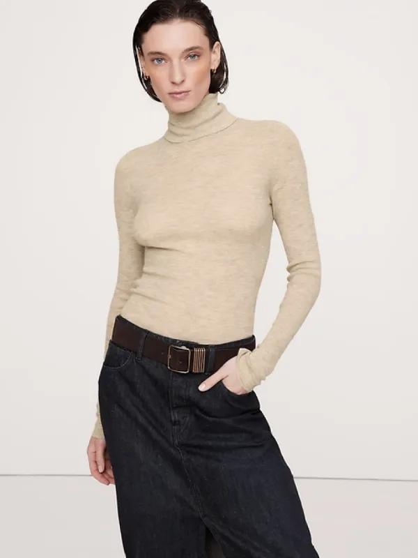 Featherweight Cashmere Turtleneck Sweater sold by Banana Republic