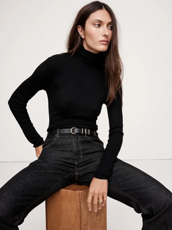 Featherweight Cashmere Turtleneck Sweater sold by Banana Republic