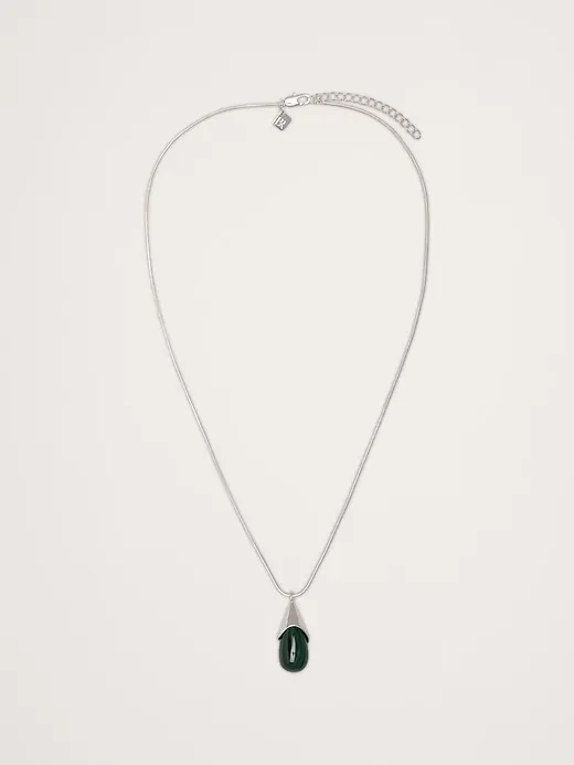 Malachite Teardrop Pendant Necklace sold by Banana Republic