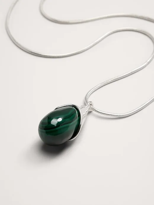 Malachite Teardrop Pendant Necklace sold by Banana Republic product image thumbnail 2
