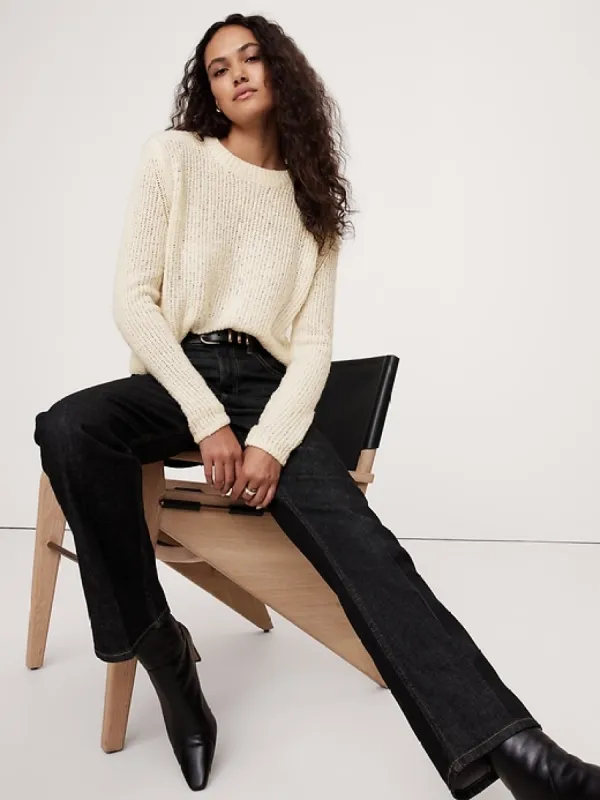 Merino-Blend Crew-Neck Sweater sold by Banana Republic