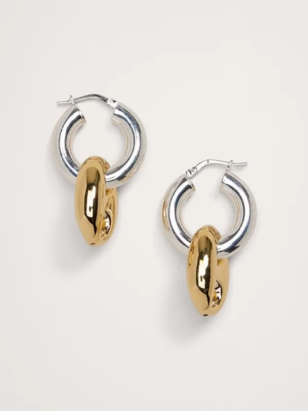 Mariner Link Mini Hoop Earrings by Aureus + Argent sold by Banana Republic