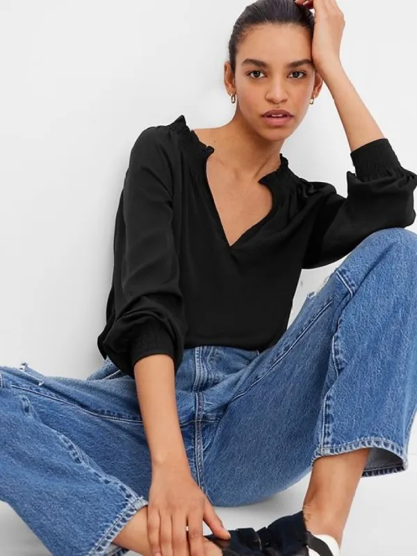 Smock Neck Top sold by GAP