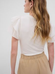 Mini Rib Ruffle Sleeve T-Shirt sold by GAP