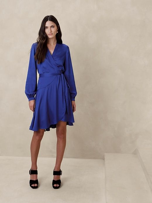 Belicia Satin Wrap Dress sold by Banana Republic