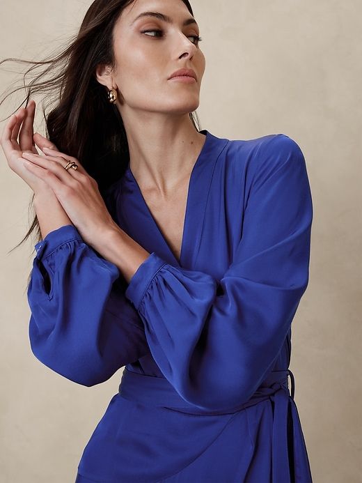 Belicia Satin Wrap Dress sold by Banana Republic product image thumbnail 3