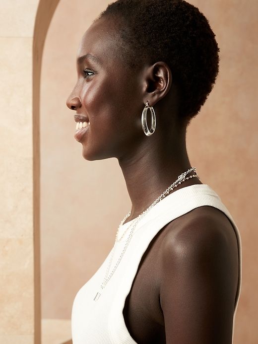 Ravena Oval Hoop Earrings | Aureus + Argent sold by Banana Republic product image thumbnail 2