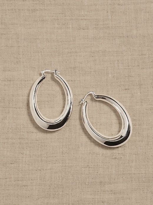 Ravena Oval Hoop Earrings | Aureus + Argent sold by Banana Republic product image thumbnail 3