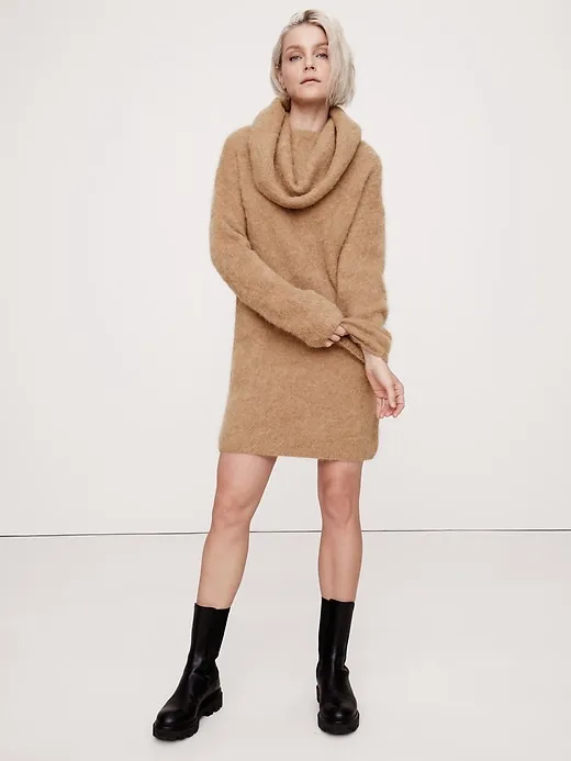 Oversized Fuzzy Alpaca-Blend Sweater Dress sold by Banana Republic