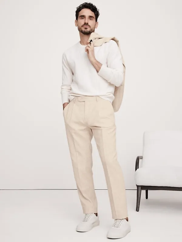 Herringbone Cotton-Linen Suit Pant sold by Banana Republic