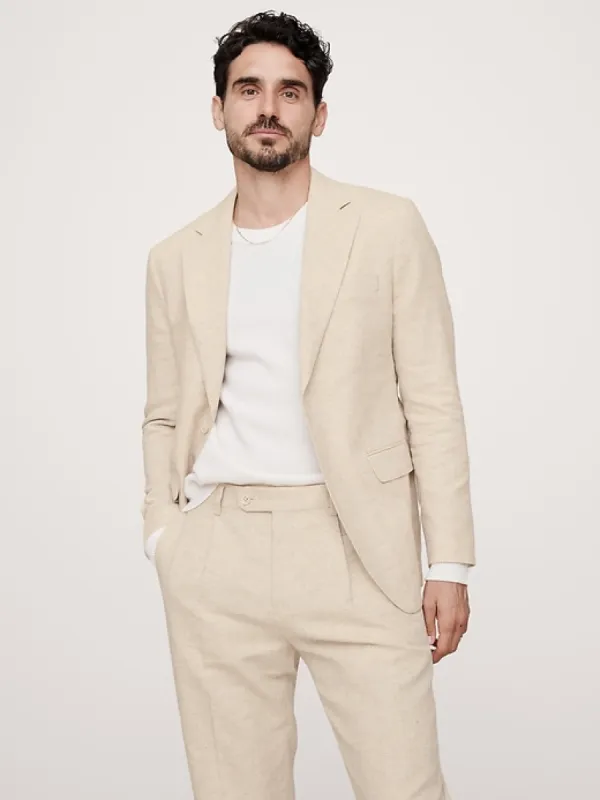 Herringbone Cotton-Linen Suit Jacket sold by Banana Republic