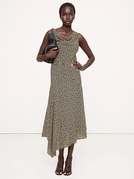 Crepe Knit Twist-Shoulder Dress sold by Banana Republic