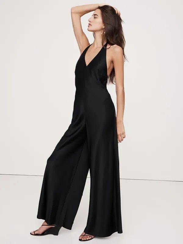 Crepe Halter Jumpsuit sold by Banana Republic