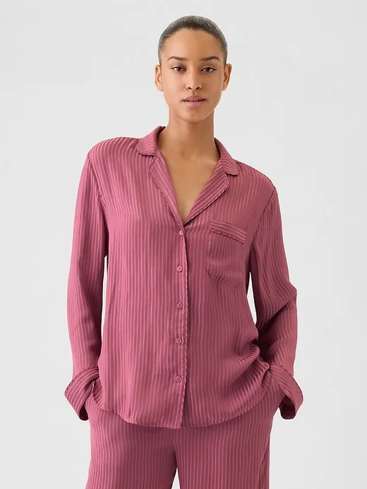 Satin PJ Shirt sold by GAP