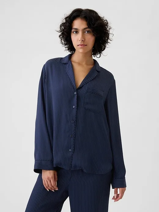 Satin PJ Shirt sold by GAP