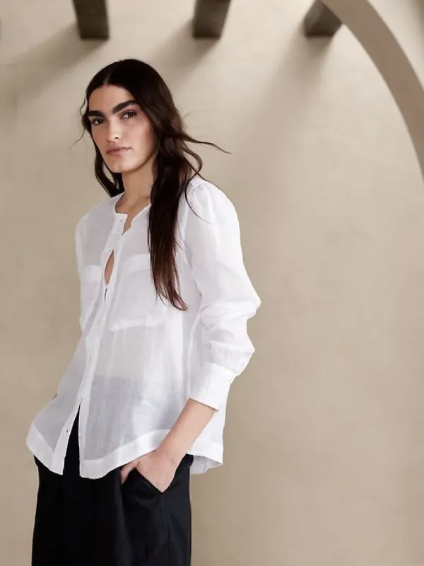 Petite Ramie Utility Shirt sold by Banana Republic