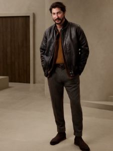 BR ARCHIVES Leather Bomber Jacket sold by Banana Republic