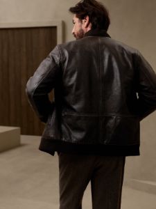 BR ARCHIVES Leather Bomber Jacket sold by Banana Republic