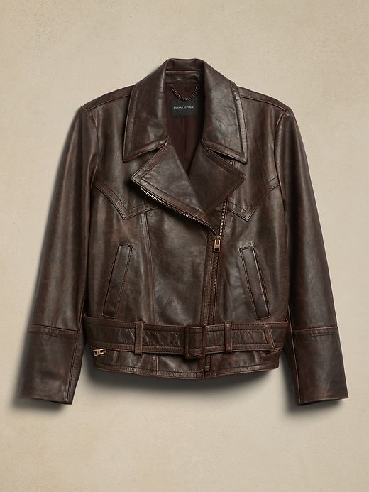Canyon Leather Moto Jacket sold by Banana Republic product image thumbnail 4
