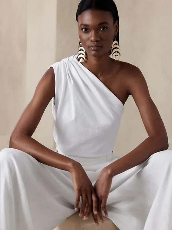 One-Shoulder Heavy Cotton Tank sold by GAP