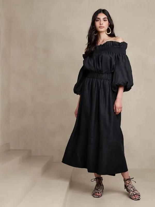 Bria Linen Midi Skirt sold by GAP