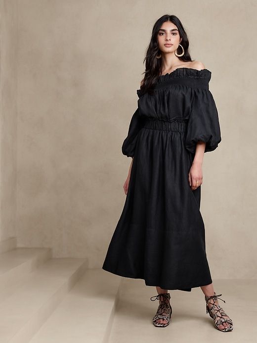 Bria Linen Midi Skirt sold by GAP