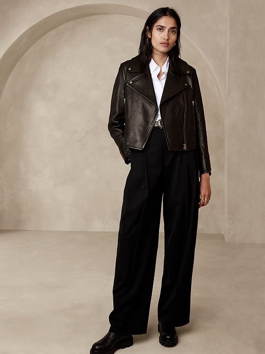 Enola Leather Moto Jacket sold by Banana Republic