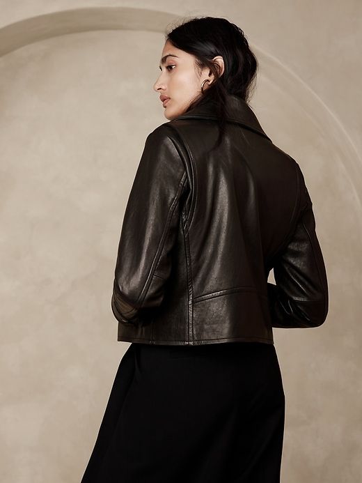 Enola Leather Moto Jacket sold by Banana Republic product image thumbnail 2
