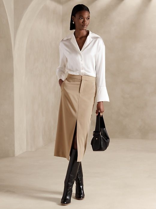Vasto Italian Wool Midi Skirt sold by Banana Republic