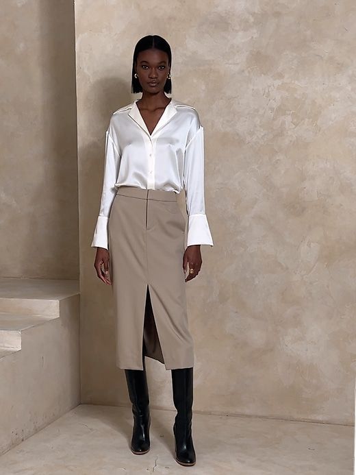 Vasto Italian Wool Midi Skirt sold by Banana Republic product image thumbnail 5