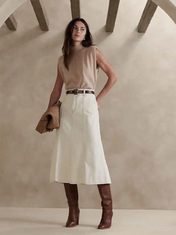 Pia Denim Midi Skirt sold by GAP