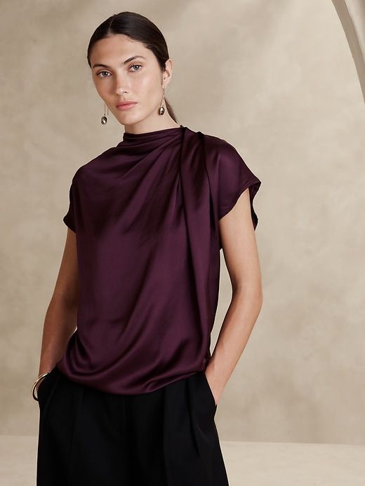Bahari Satin Top sold by Banana Republic