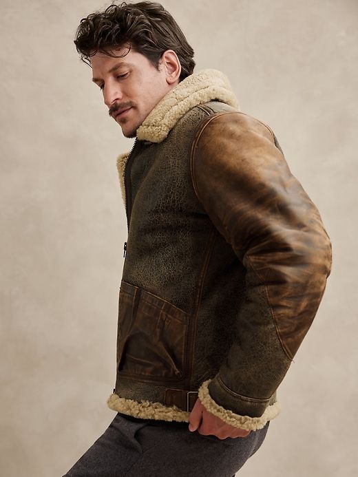 Shearling Flight Jacket sold by Banana Republic product image thumbnail 3