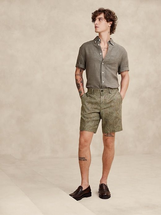 9" Paisley Linen Short sold by GAP