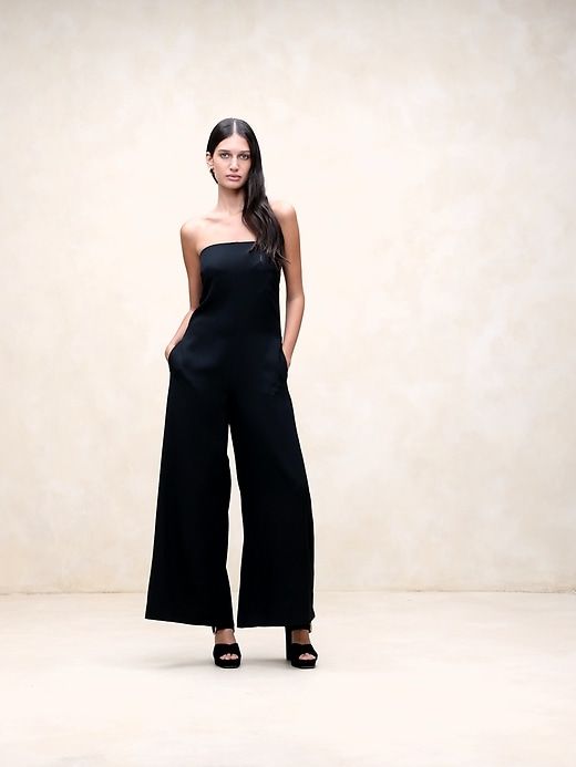 Onda Strapless Crepe Jumpsuit sold by Banana Republic product image thumbnail 5