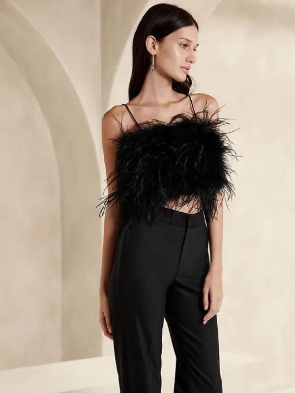Luna Ostrich Feather Top sold by GAP