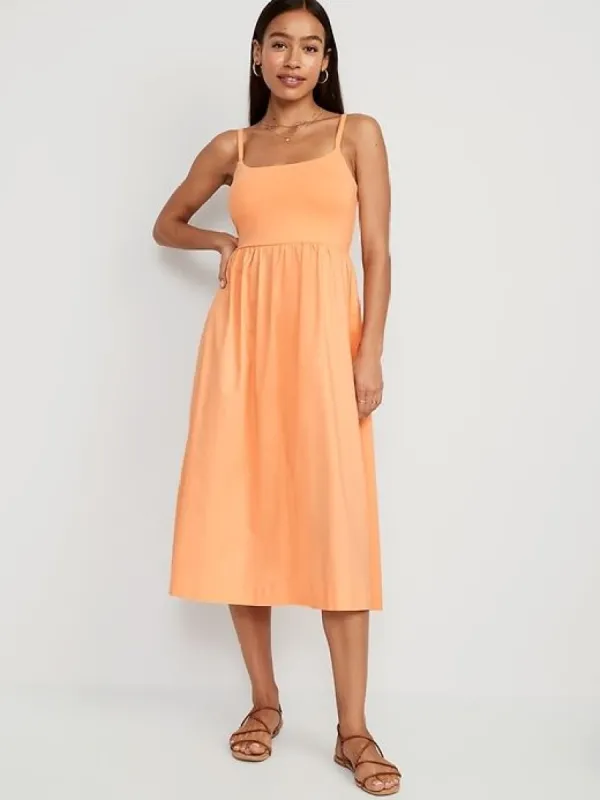 Fit & Flare Combination Midi Cami Dress for Women sold by GAP