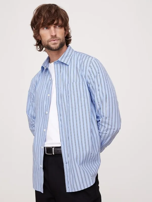 Washed Cotton Poplin Shirt sold by Banana Republic