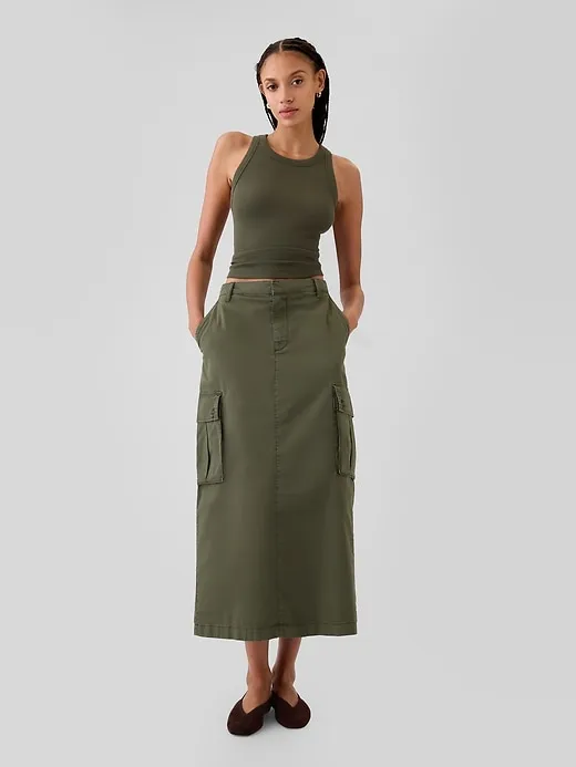 Utility Cargo Midi Skirt sold by GAP