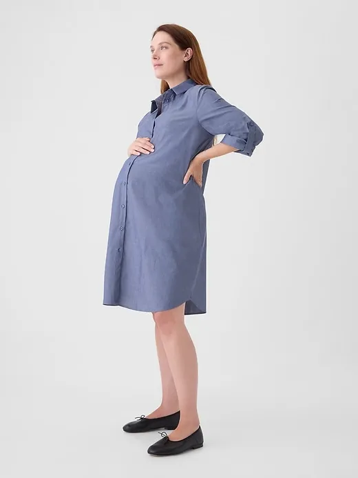 Maternity Chambray Shirtdress sold by GAP product image thumbnail 3