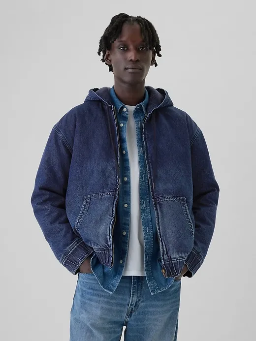 Oversized Lined Denim Hoodie sold by GAP