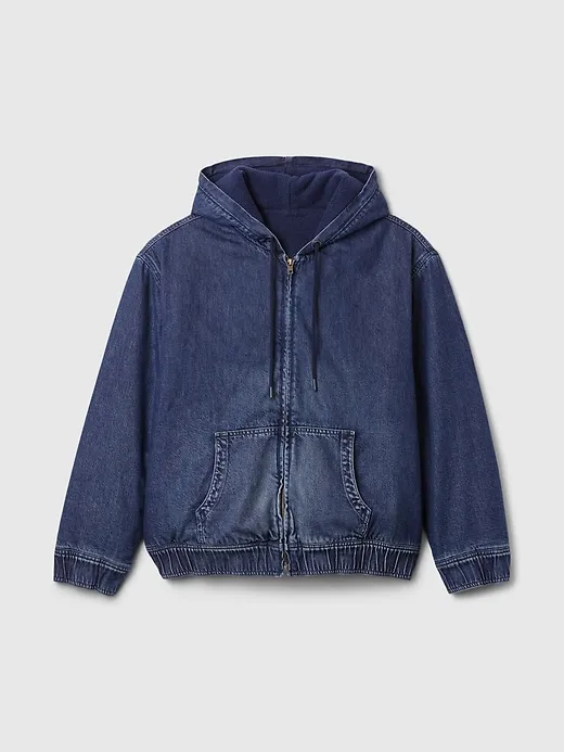 Oversized Lined Denim Hoodie sold by GAP product image thumbnail 5