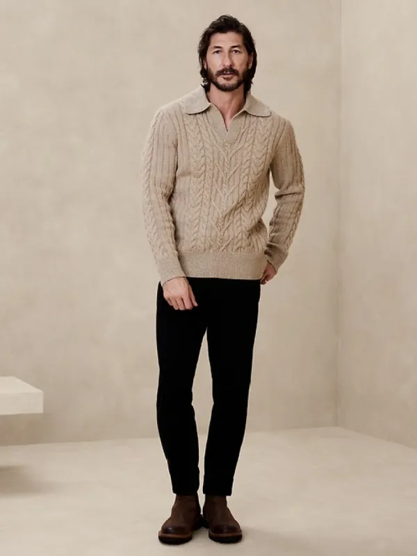 Lucas Wool-Cashmere Cable Sweater sold by Banana Republic